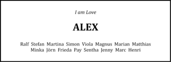 Traueranzeige von Alexander Vögtlin von Fränkische Nachrichten