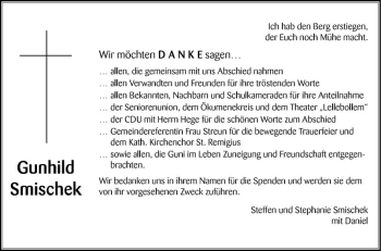 Traueranzeige von Gunhild  Smischek von Mannheimer Morgen