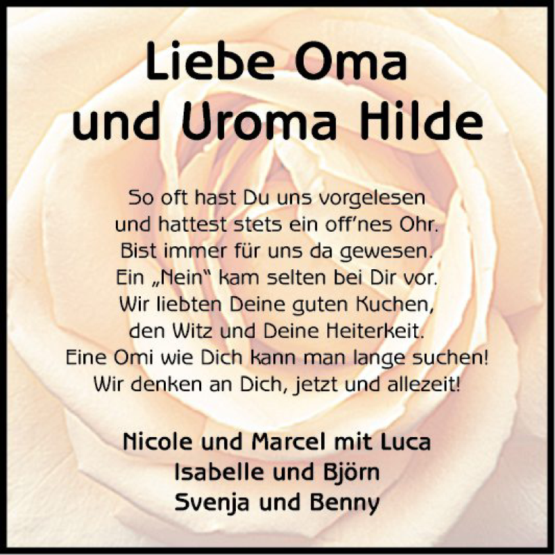  Traueranzeige für Hilde Boller vom 14.02.2019 aus Fränkische Nachrichten