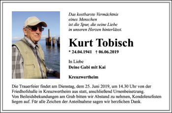Traueranzeige von Kurt Tobisch von Fränkische Nachrichten