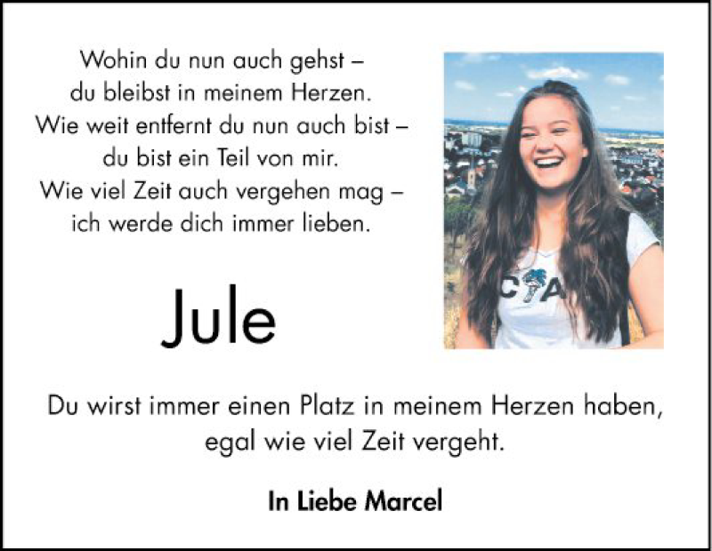  Traueranzeige für Julia  Engel vom 11.07.2019 aus Bergsträßer Anzeiger