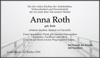 Traueranzeige von Anna Roth von Bergsträßer Anzeiger