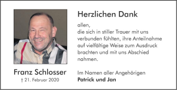 Traueranzeige von Franz Schlosser von Südhessen Morgen