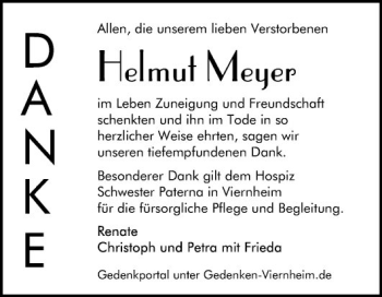 Traueranzeige von Helmut Meyer von Südhessen Morgen