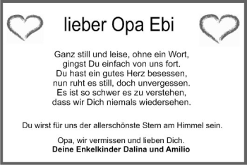 Traueranzeige von Ebi  von Fränkische Nachrichten