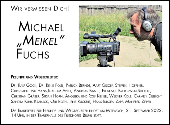 Traueranzeige von Michael Fuchs von Schwetzinger Zeitung