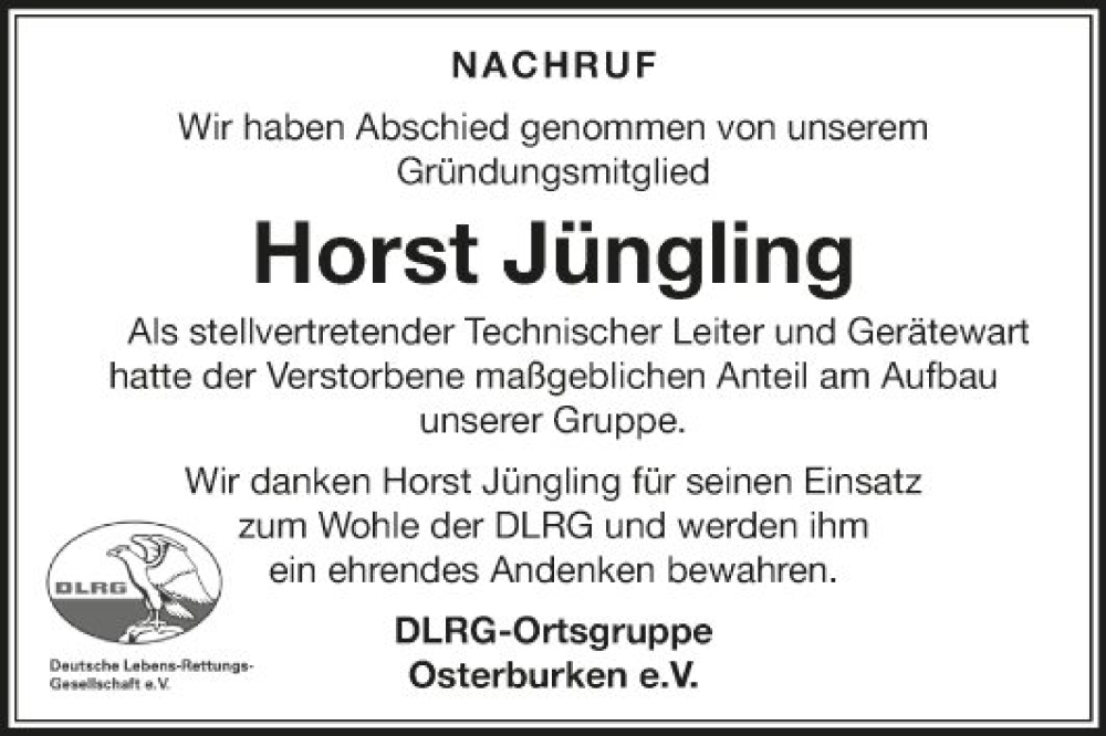  Traueranzeige für Horst Jüngling vom 01.02.2023 aus Fränkische Nachrichten