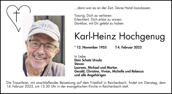 Traueranzeige von Karl-Heinz Hochgenug von Bergsträßer Anzeiger