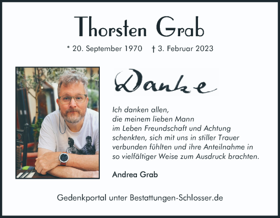 Traueranzeige von Torsten Grab von Mannheimer Morgen