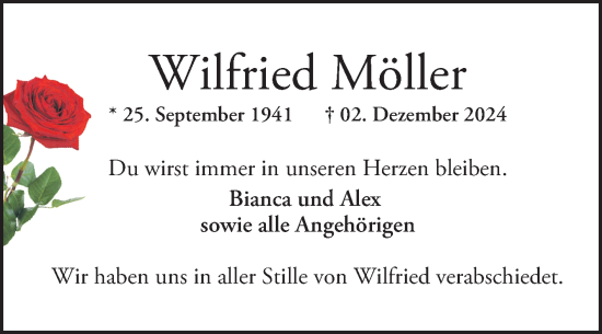 Traueranzeige von Wilfried Möller von Mannheimer Morgen