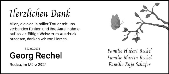 Traueranzeige von Georg Rechel von Bergsträßer Anzeiger