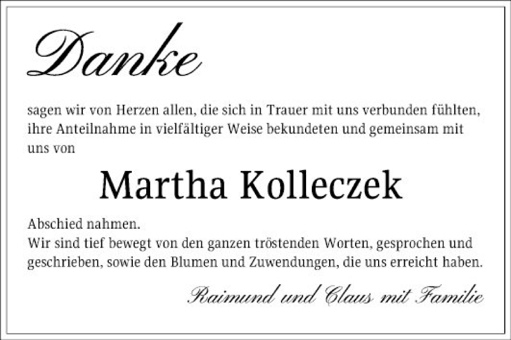  Traueranzeige für Martha Kolleczek vom 30.03.2024 aus Bergsträßer Anzeiger
