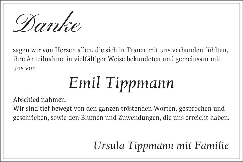  Traueranzeige für Emil Tippmann vom 11.10.2025 aus Bergsträßer Anzeiger
