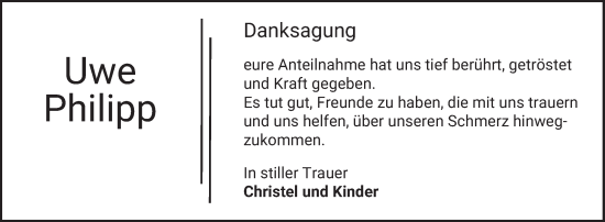 Traueranzeige von Uwe Philipp von Bergsträßer Anzeiger