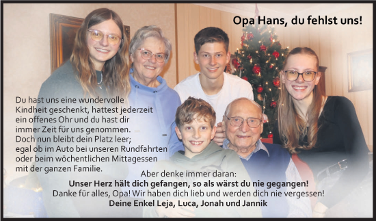 Traueranzeige von Hans Ebert von Fränkische Nachrichten