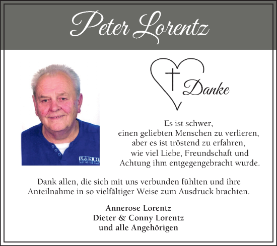 Traueranzeige von Peter Lorentz von Bergsträßer Anzeiger