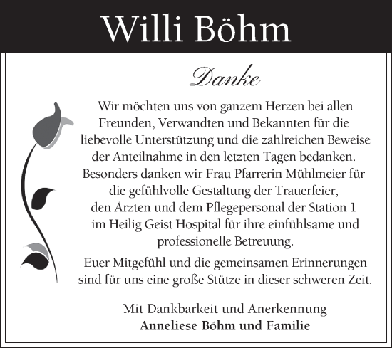 Traueranzeige von Willi Böhm von Bergsträßer Anzeiger