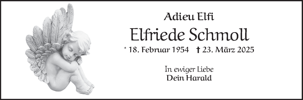  Traueranzeige für Elfriede Schmoll vom 05.04.2025 aus Mannheimer Morgen