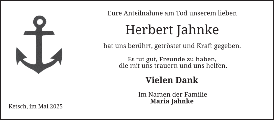 Traueranzeige von Herbert Jahnke von Schwetzinger Zeitung