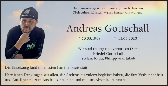 Traueranzeige von Andreas Gottschall von Bergsträßer Anzeiger