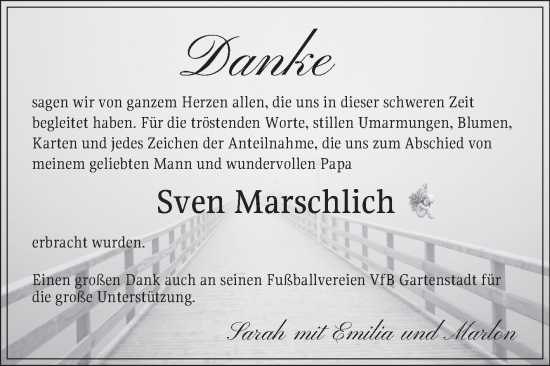 Traueranzeige von Sven Marschlich von Mannheimer Morgen